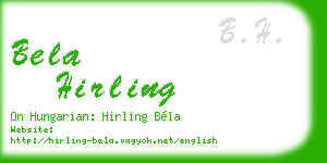 bela hirling business card
